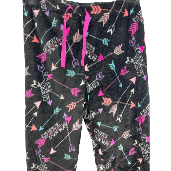 Warm & Snuggly Collection Soft Micro Plush Lounge Pajama Pants L BLK Arrows NWT - Picture 2 of 12